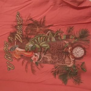 Margaritaville "U Guana A Drink" Pinkish Red XL Tshirt